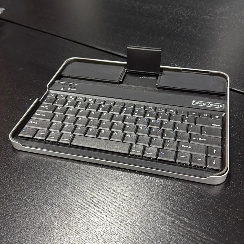 ZAGG mate Bluetooth Black & Aluminum Keyboard w/Stand for Tablets & Smartphones